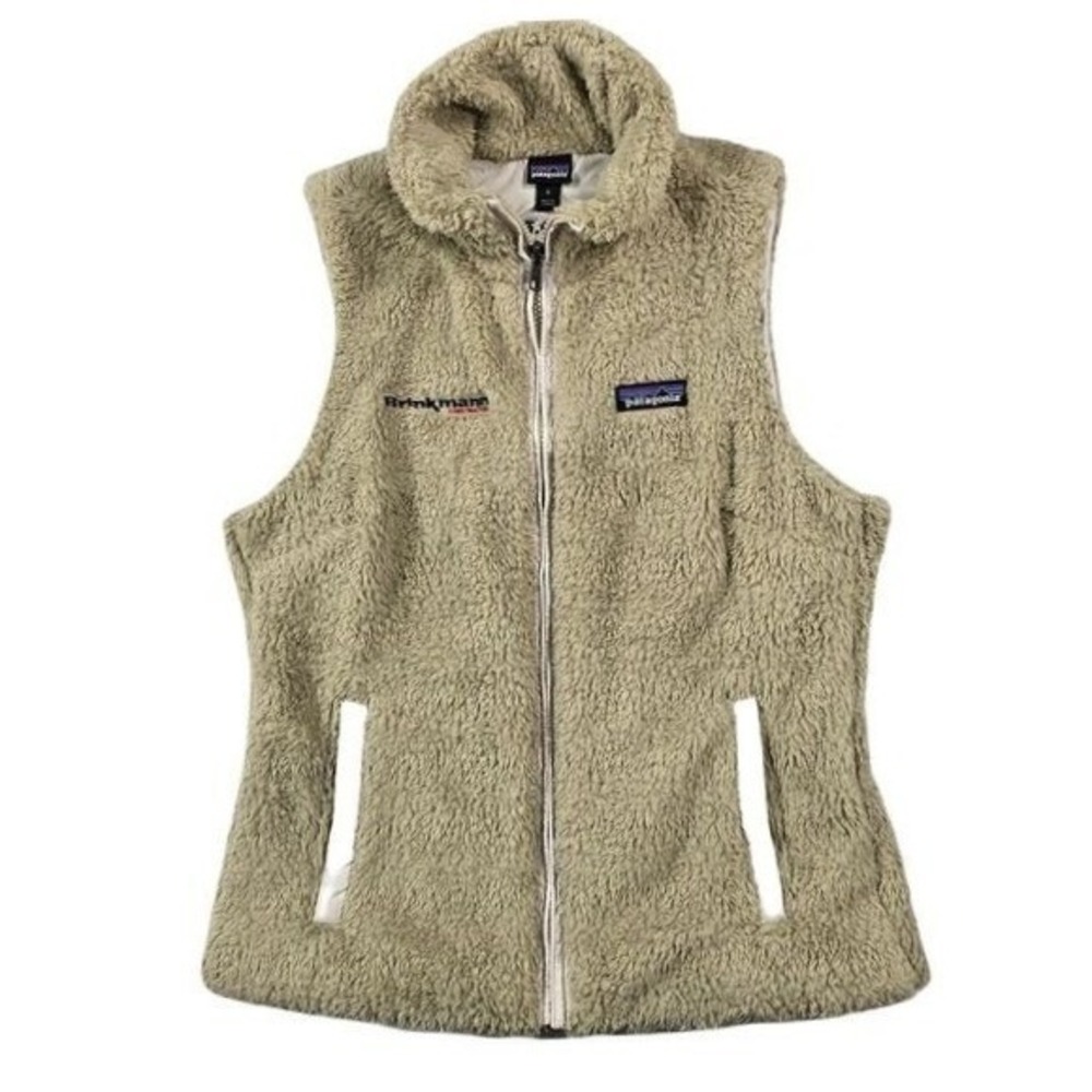 Patagonia Los Gatos Fleece Vest Womens Small Tan Full Zip Co. Logo
